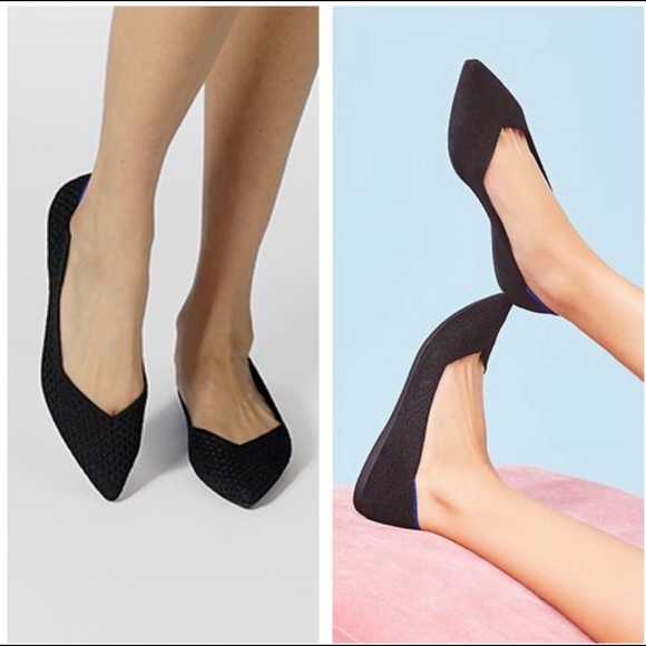 Rothy's Shoes - Rothy's "The Point" Pointed Toe Black Flats Shoes